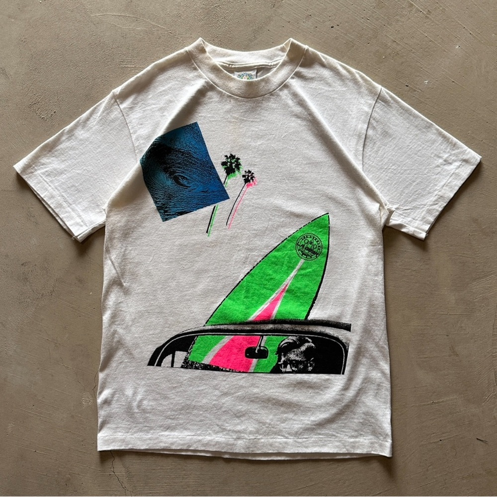 vintage la gear white surf tshirt